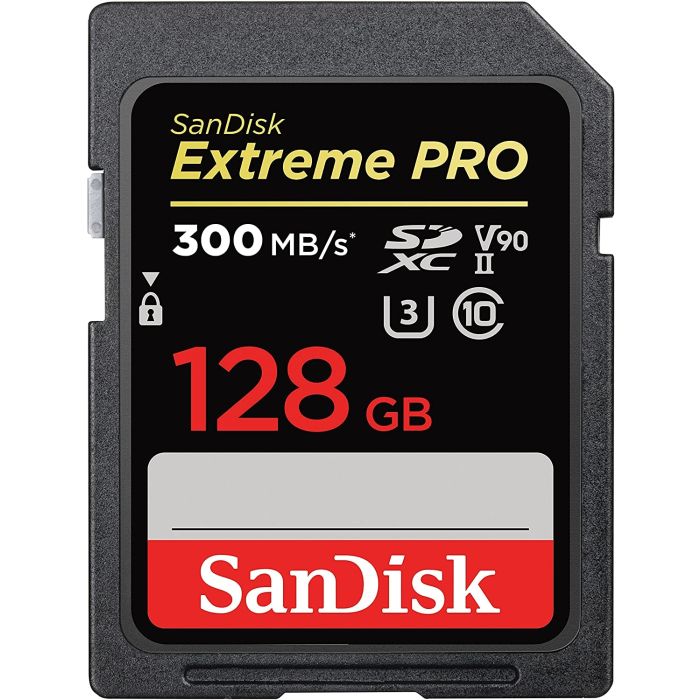 SanDisk Extreme PRO 128GB SDXC Memory Card up to 300MB/s, UHS-II, Class 10,  U3, V90