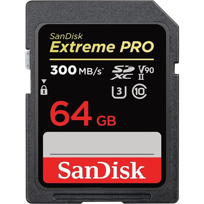 SanDisk Extreme PRO 64GB SDXC Memory Card up to 300MB/s, UHS-II, Class 10,  U3, V90