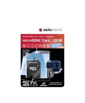 AgfaPhoto 32GB Micro SD Memory Card & SD Adapter