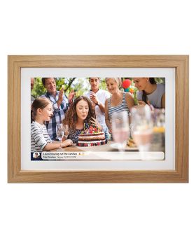 Inov8 10" Digital Frame with Frameo - White & Light Oak