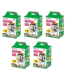Fujifilm Instax Mini Instant Print Film Five Twin Packs (100 Photos)