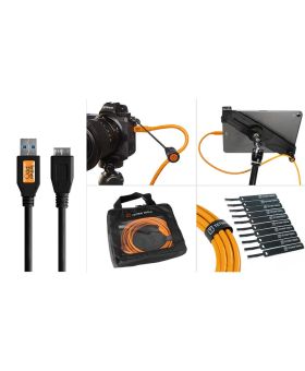 Tether Tools Starter Tethering Kit - TetherPro USB 3.0 to Micro-B 15' (4.6m) Black