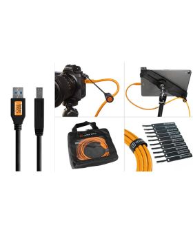 Tether Tools Starter Tethering Kit - TetherPro USB 3.0 to Male B 15' (4.6m) Black