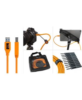 Tether Tools Starter Tethering Kit - TetherPro USB 3.0 to Male B 15' (4.6m) High-Visibility Orange
