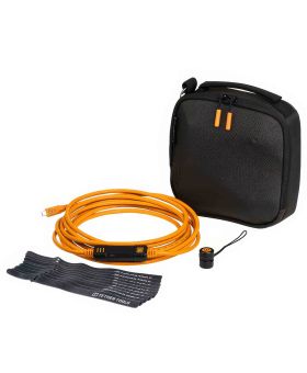 Tether Tools Starter Tethering Kit Optima 10G 15' (4.6m) Straight to Straight High-Visibility Orange TetherGuard TechManager Bag Cable Ties