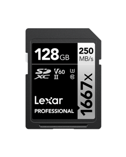Lexar 128GB SDXC Professional UHS-II 1667x V60 Memory Card