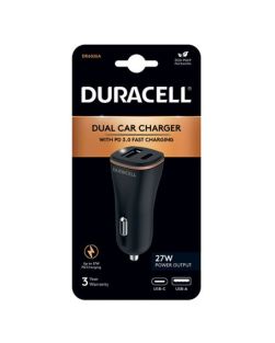 Duracell Dual Car Charger USB Type A and C