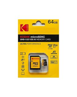 Kodak 64GB Micro SD V10 Memory Card & Adaptor