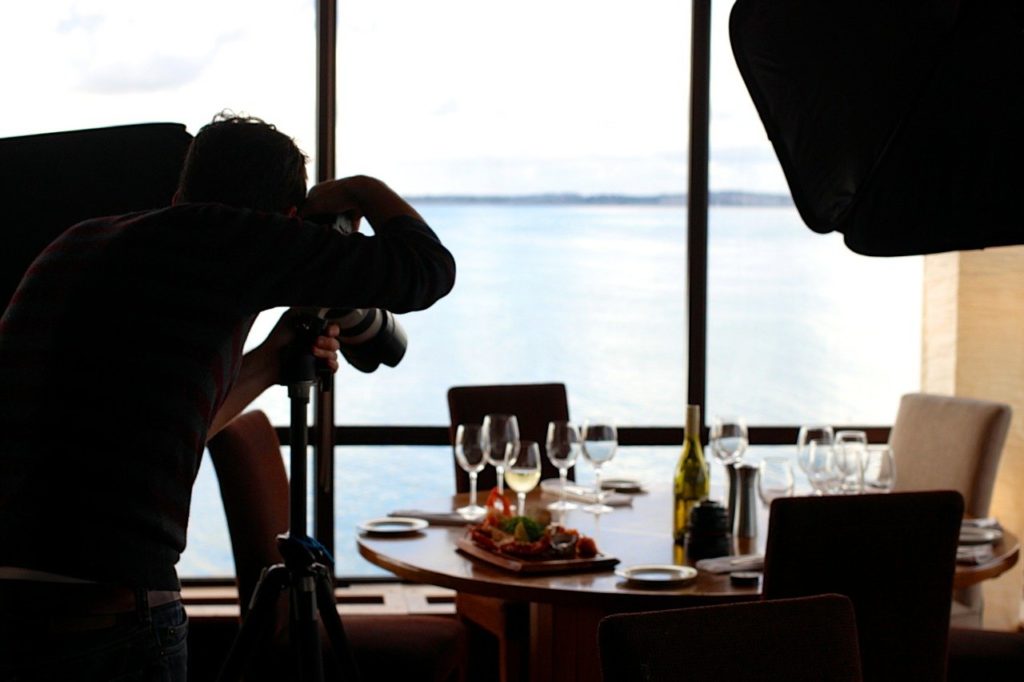 food photographer using lighting to get the best shots